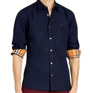 Small Blue Burberry Collard Shirt